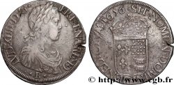 LOUIS XIV LE GRAND OU LE ROI SOLEIL Écu de Béarn, portrait à la mèche longue 1656 Pau TTB