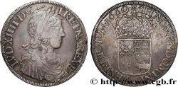 LOUIS XIV LE GRAND OU LE ROI SOLEIL Écu de Béarn, portrait à la mèche longue 1660 Morlaàs TTB