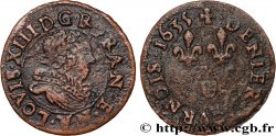 LOUIS XIII LE JUSTE Denier tournois de Navarre 1635 Saint-Palais TTB/TB+