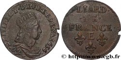 LOUIS XIV  THE SUN KING  Liard de cuivre, 2e type 1656 Meung-sur-Loire