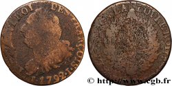 LOUIS XVI (MONARQUE CONSTITUTIONNEL)  6 deniers dit  au faisceau , type FRANÇOIS 1792 Limoges