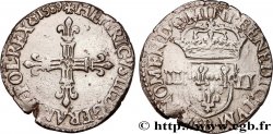 HENRY III Quart d écu, croix de face 1589 Rouen