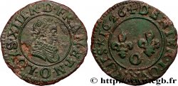 LOUIS XIII LE JUSTE Denier tournois, type 2 de Riom (col fraisé) 1626 Riom