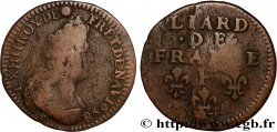 LOUIS XIV LE GRAND OU LE ROI SOLEIL Liard, 3e type, buste âgé 1698 Dijon