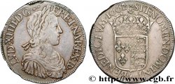LOUIS XIV LE GRAND OU LE ROI SOLEIL Écu de Béarn, portrait à la mèche longue 1662 Morlaàs TTB
