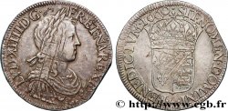 LOUIS XIV LE GRAND OU LE ROI SOLEIL Écu de Béarn, portrait à la mèche longue 1660 Pau TTB