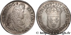 LOUIS XIV LE GRAND OU LE ROI SOLEIL Écu, portrait à la cravate courte 1673 Rennes TTB+/SUP