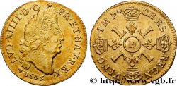 LOUIS XIV  THE SUN KING  Louis d or aux quatre L 1695 Lyon