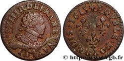 LOUIS XIII LE JUSTE Double tournois de Lyon, type 1 1615 Lyon