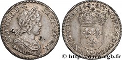 LOUIS XIV LE GRAND OU LE ROI SOLEIL Piéfort de poids quadruple du quart d&nbsp;écu, portrait à la mèche courte 1644 Paris, Monnaie du Louvre TTB+