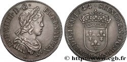 LOUIS XIV LE GRAND OU LE ROI SOLEIL Quart d&nbsp;écu, portrait à la mèche courte 1644 Lyon SUP
