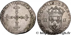 HENRY IV Quart d&nbsp;écu, croix feuillue de face 1591 Compiègne XF/AU