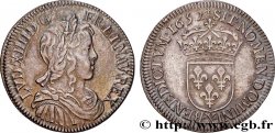 LOUIS XIV LE GRAND OU LE ROI SOLEIL Demi-écu, portrait à la mèche longue 1652 Amiens