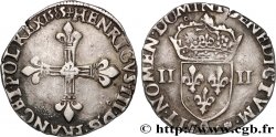 HENRI III Quart d écu, croix de face 1585 Rennes