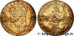 LOUIS XIII Écu d or au soleil, à la croix anillée fleurdelisée 1642 Paris, Monnaie du Louvre VF/XF