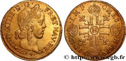 LOUIS XIV  THE SUN KING  Louis d’or aux huit L, portrait à la mèche longue 1654 La Rochelle AU/AU