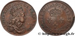LOUIS XIV  THE SUN KING  Liard de cuivre (essai ?) 1657 Paris AU