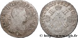 LOUIS XV THE BELOVED Demi-écu à la croix fleurdelisée couronnée et aux huit L 1725 Reims F/VF