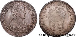LOUIS XIV  THE SUN KING  Écu de Béarn, portrait à la mèche longue 1652 Pau AU/XF