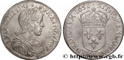 LOUIS XIV  THE SUN KING  Demi-écu, portrait à la mèche longue 1651 Limoges AU