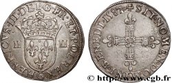 HENRY III Quart d écu, écu de face 1587 Poitiers
