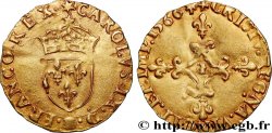 CHARLES IX Écu d or au soleil, 1er type 1566 Limoges