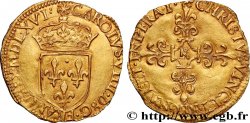 CHARLES IX Écu d or au soleil, 1er type, sans le titre REX 1566 Bordeaux
