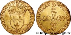 LOUIS XIII  Écu d or au soleil, à la croix anillée fleurdelisée 1615 Paris