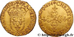 LOUIS XIII  Écu d or au soleil, à la croix anillée fleurdelisée 1634 Rouen