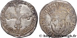 HENRY IV Quart d écu, croix bâtonnée et fleurdelisée de face 1608 Nantes