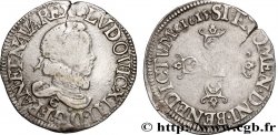 LOUIS XIII LE JUSTE Demi-franc au grand buste lauré et au col fraisé 1615 Saint-Lô TB+