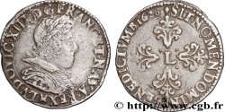 LOUIS XIII LE JUSTE Demi-franc au buste juvénile lauré au petit col plat 1628 Toulouse TTB