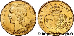 LOUIS XV DIT LE BIEN AIMÉ Double louis d’or aux écus ovales, tête ceinte d’un bandeau 1771 Lyon