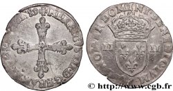 HENRY III Quart d écu, croix de face 1589 Paris