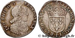 LOUIS XIV LE GRAND OU LE ROI SOLEIL Quart d écu, portait à la mèche longue 1650 Bayonne TTB