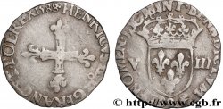 HENRY III Huitième d écu, croix de face 1588 Rennes