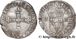 HENRY III Quart d écu, croix de face 1589 Nantes