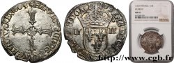 HENRY IV Quart d écu, croix feuillue de face 1603 Nantes