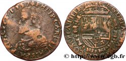 PAYS-BAS ESPAGNOLS - COMTÉ DE FLANDRE - PHILIPPE II D ESPAGNE Double denier 1557 Bruges